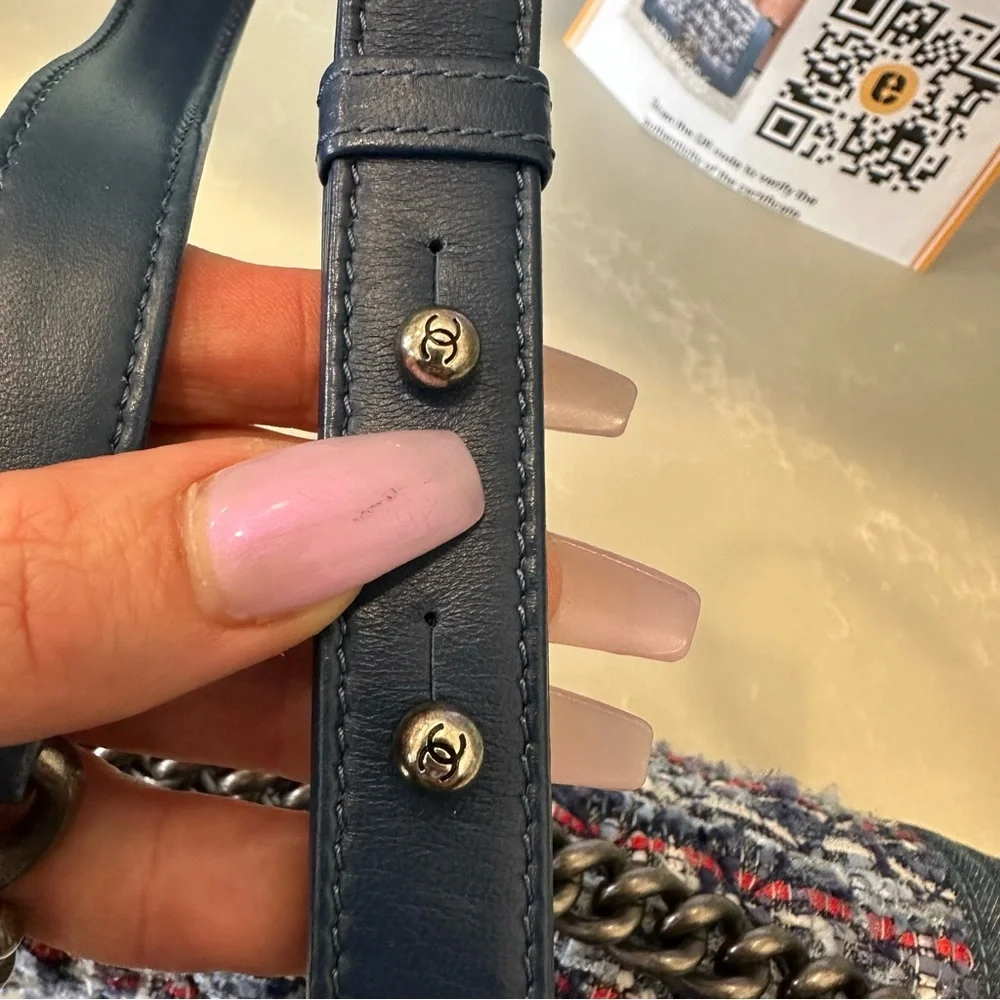 Chanel Boy Bag Blue Denim Tweed Limited Edition